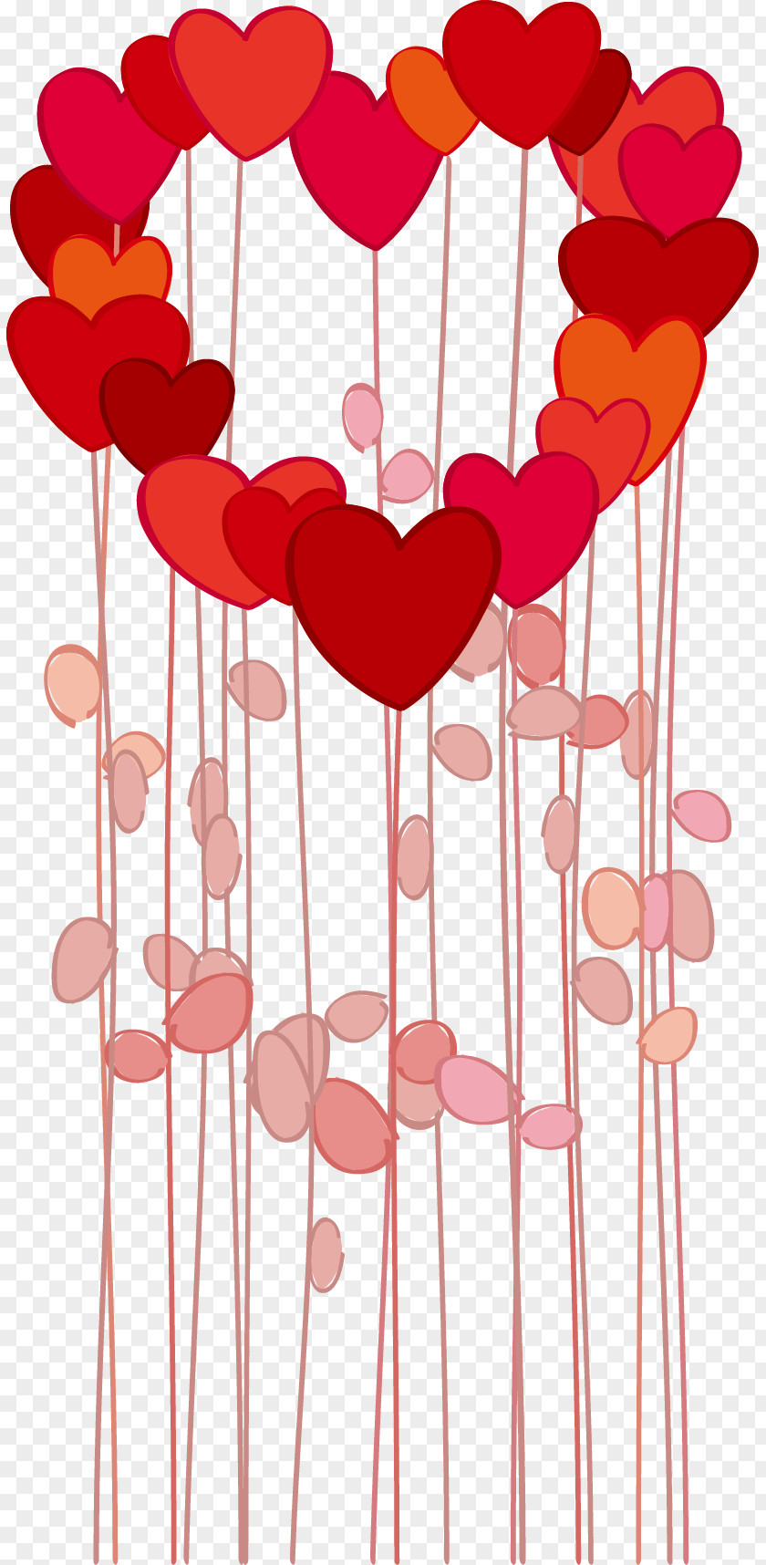 Vector Red Balloon Wedding Invitation Love Flower Heart PNG
