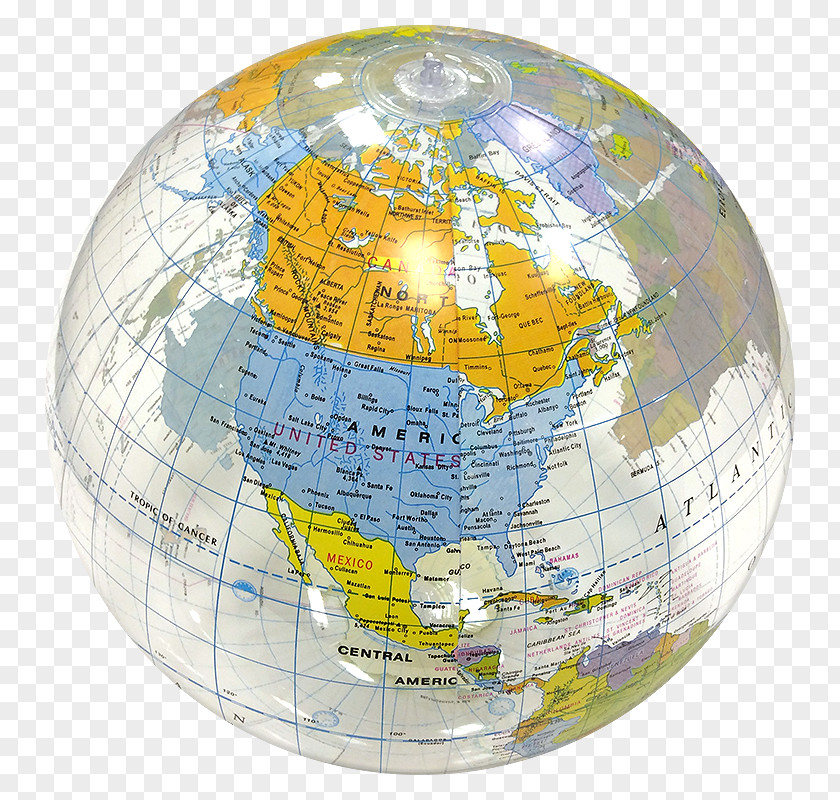 World Globe Earth Beach Ball Map PNG