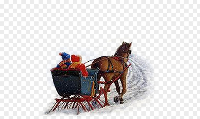 Carriage White Christmas Rudolph Santa Claus Painter PNG