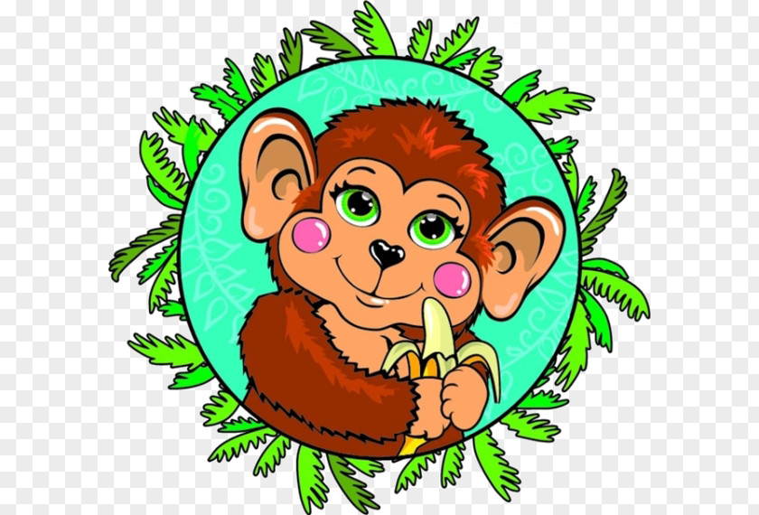 Cartoon Monkey Material Banana Clip Art PNG