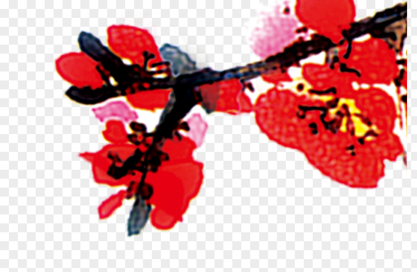 Ink Plum China Chinese New Year Lunar PNG