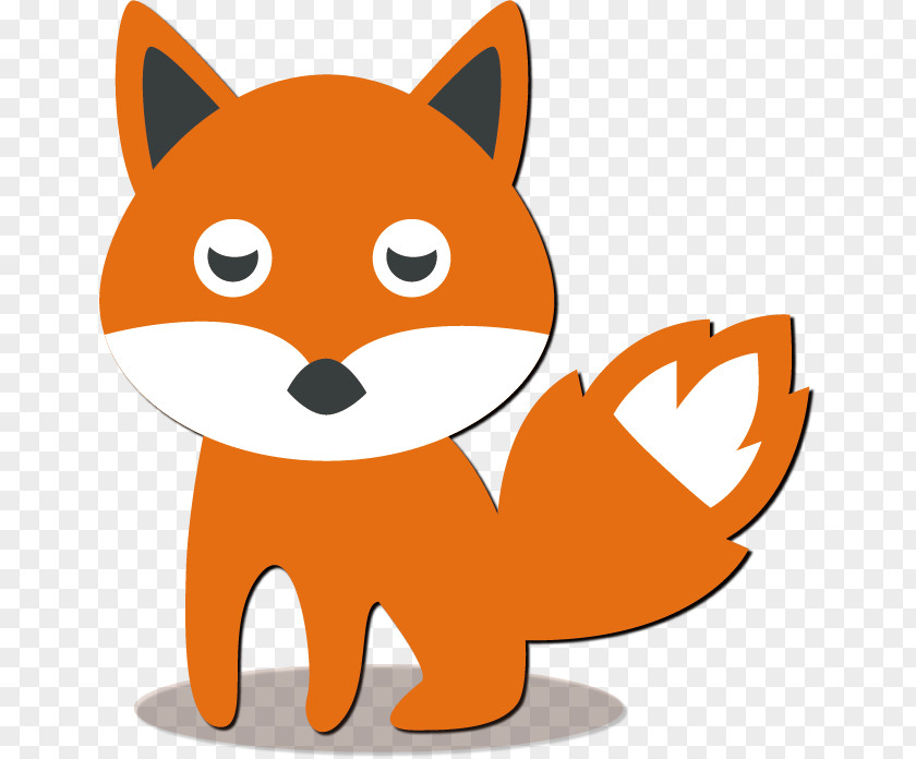 Vector Cartoon Stickers Fox Orange PNG