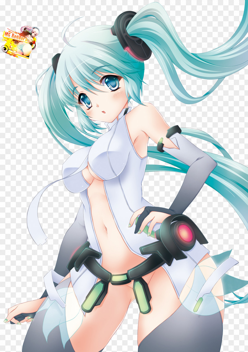 Hatsune Miku Black Hair Human Color Arm Brown PNG