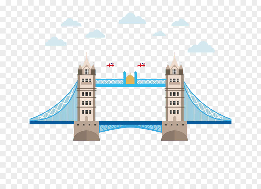 London Bridge Cartoon Clouds Creative Tower Big Ben Eye PNG