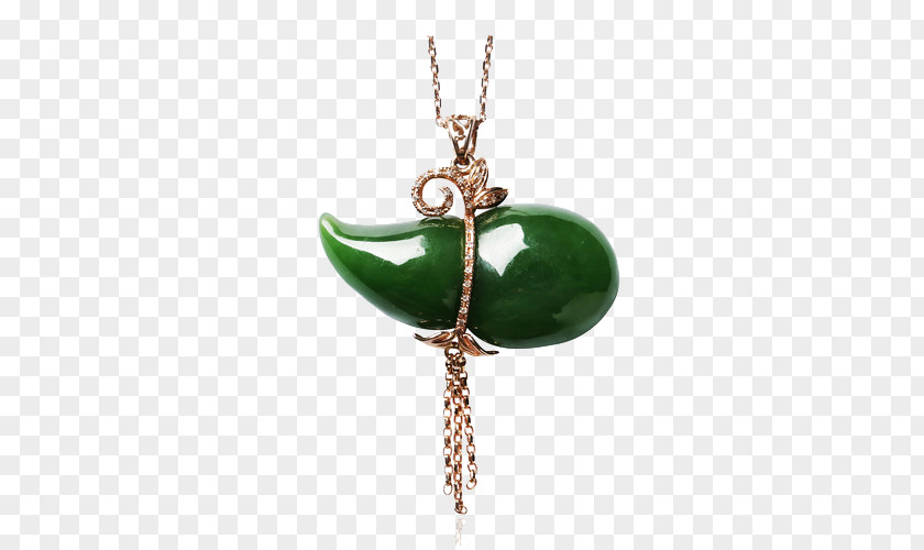 Mary Jade Gourd Pendant Necklace PNG