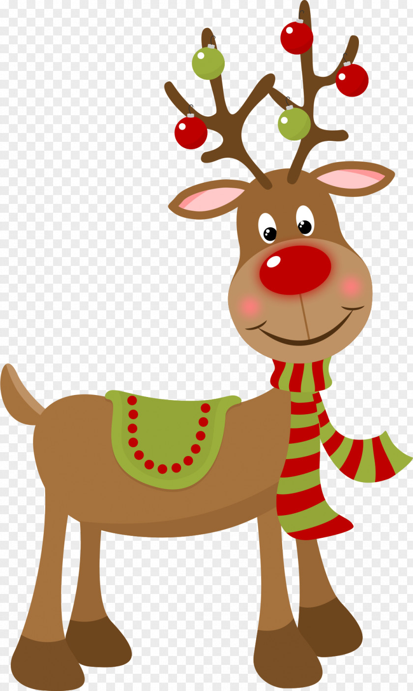 Reindeer Rudolph Christmas Ornament Clip Art PNG