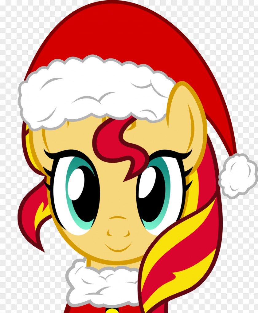 Santa Claus Sunset Shimmer Pony Christmas Suit PNG