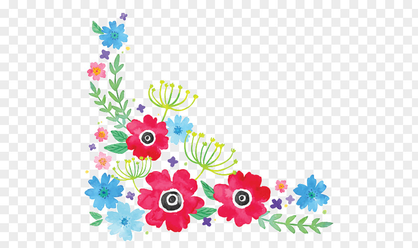 Flower Garland Watercolor Painting Clip Art PNG