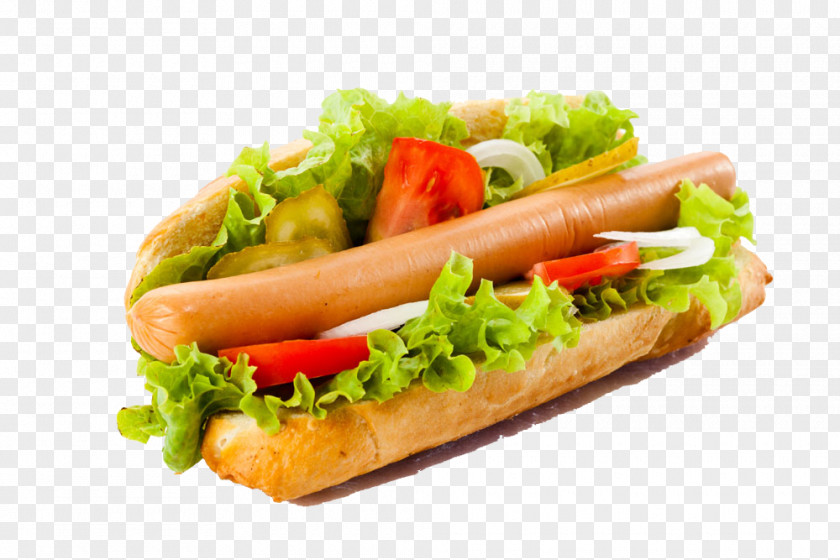 Free Bread And Vegetables To Pull Material Hot Dog Bun Hamburger Food Cart PNG
