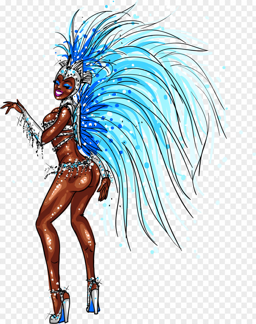 Vector Hand-painted Dancers In Brazil Brazilian Carnival Rio De Janeiro Illustration PNG