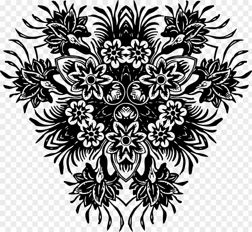 Floral Design Flower Black And White Vase Clip Art PNG