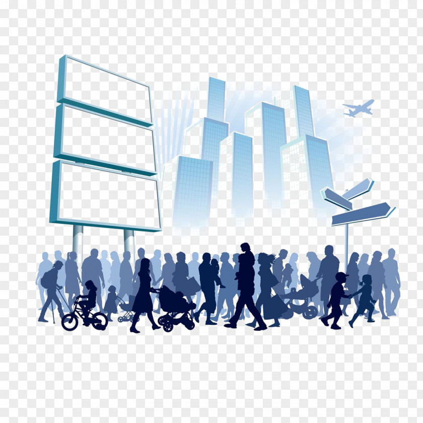 The City Is A Sea Of People Crowd Photography Illustration PNG