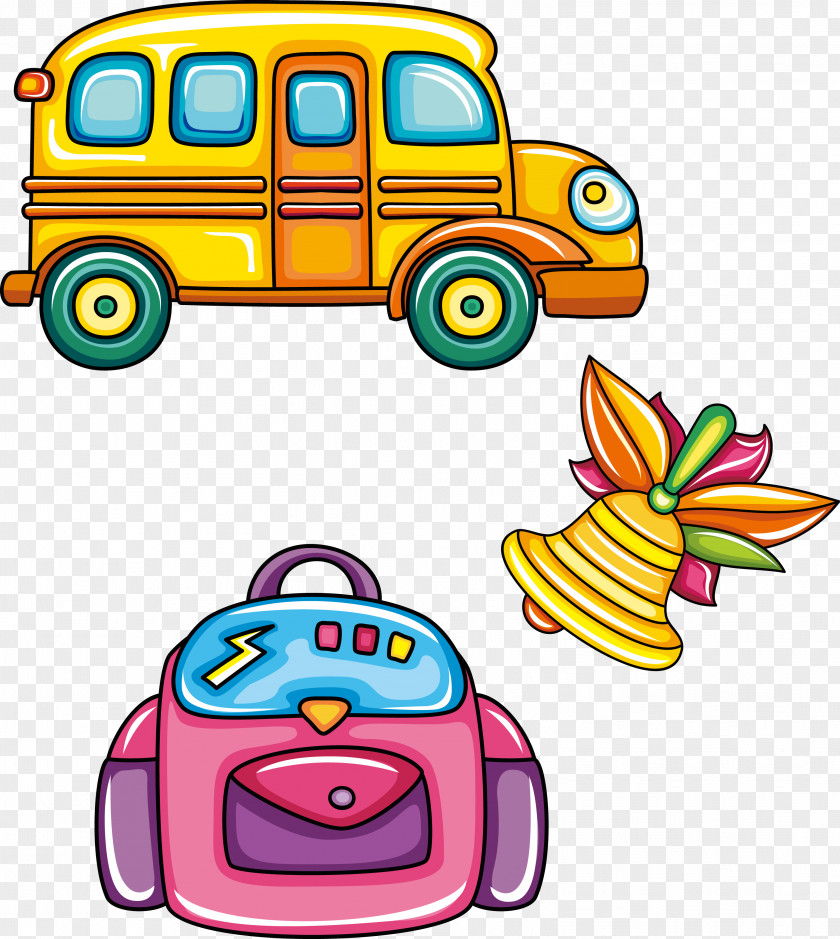 Vector School Bus Illustration PNG