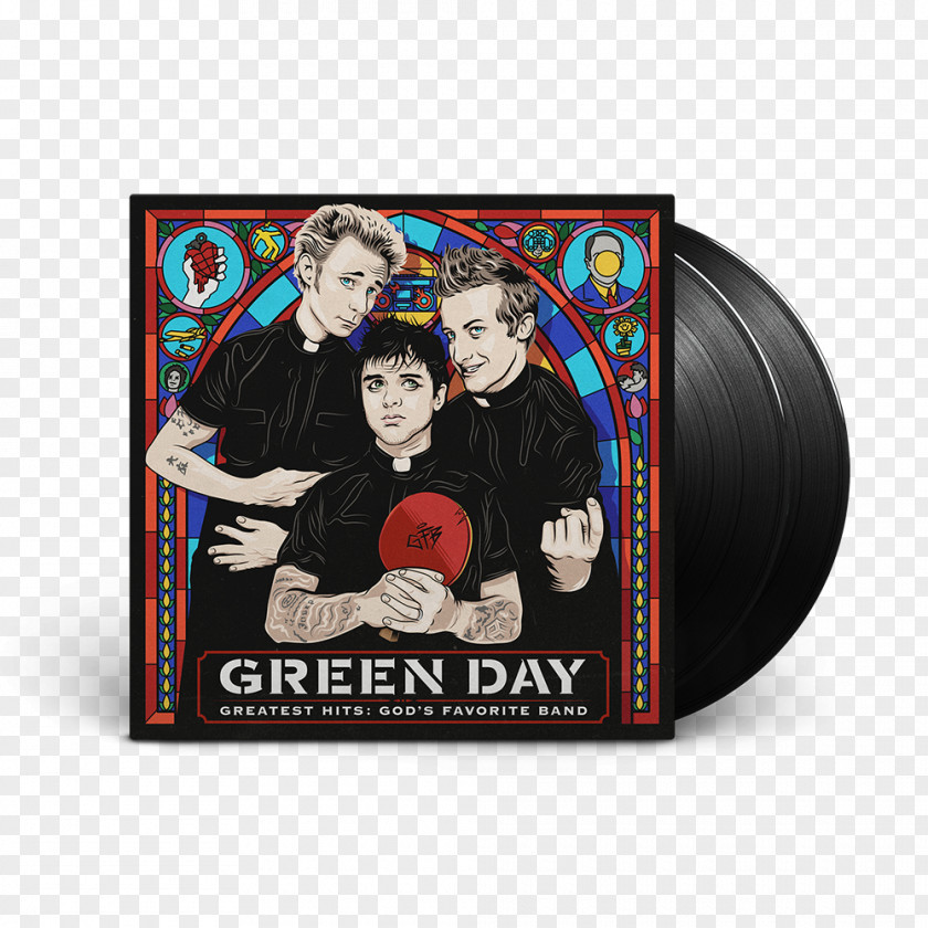 Green Day Greatest Hits: God's Favourite Band Punk Rock Album Phonograph Record PNG