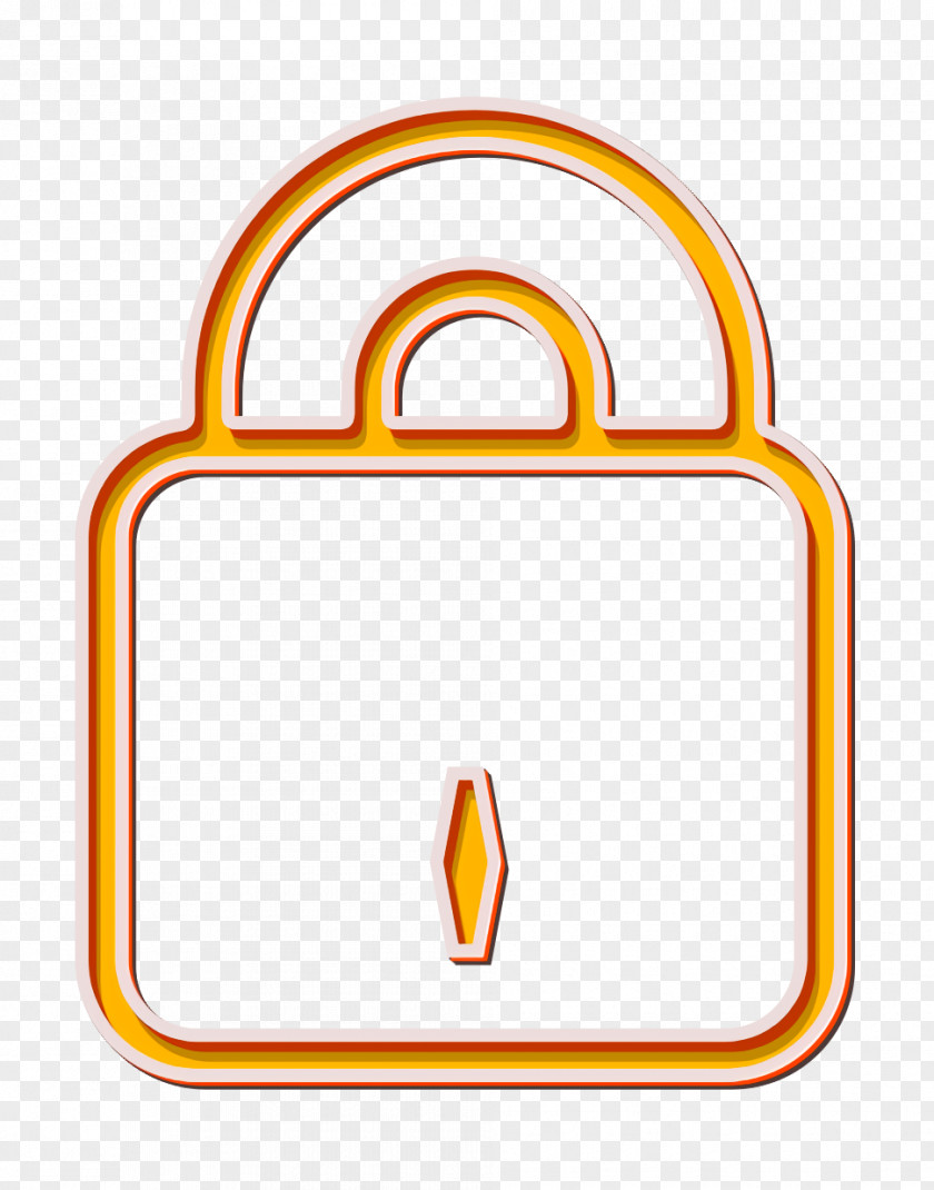 Yellow Security Icon Close Key Lock PNG