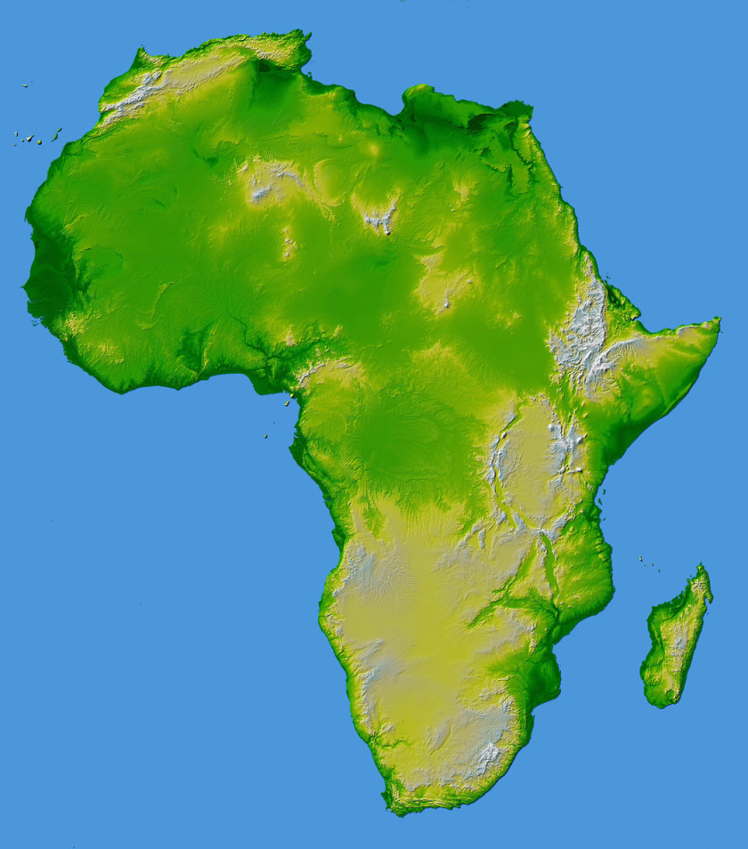 Africa Topographic Map World Elevation PNG