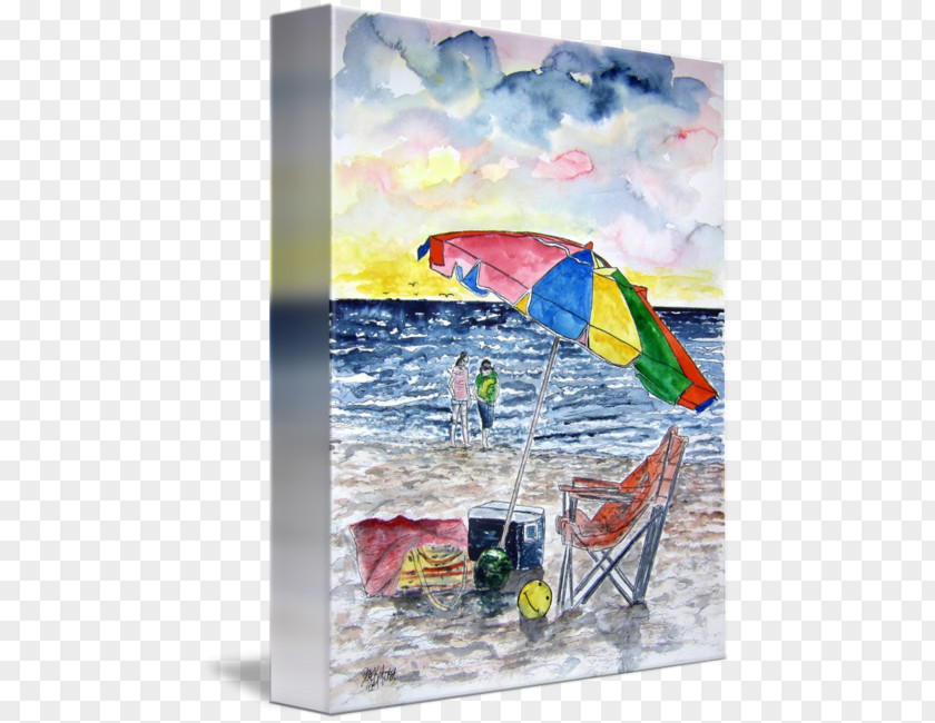 Beach Watercolor Painting Gallery Wrap Clearwater Canvas PNG