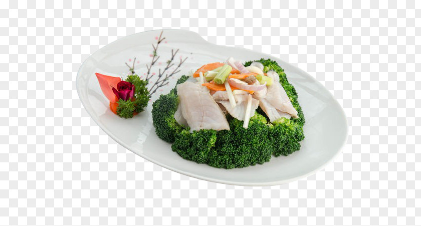 Broccoli Fried Fish Slice Asian Cuisine Stir Frying Salad PNG