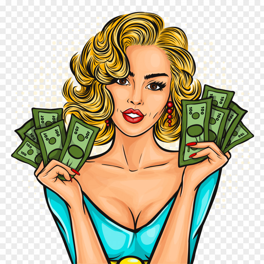 Money And Woman Euclidean Vector Illustration PNG