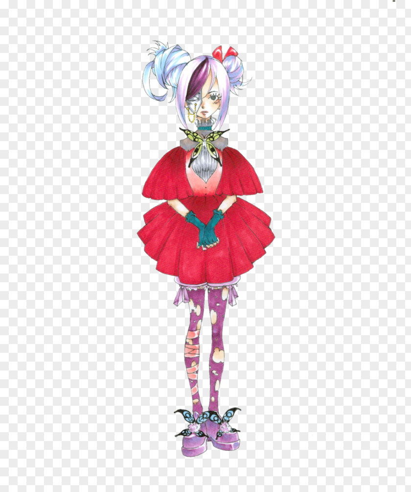 Red Butterfly Costume Design Doll Clown Figurine PNG