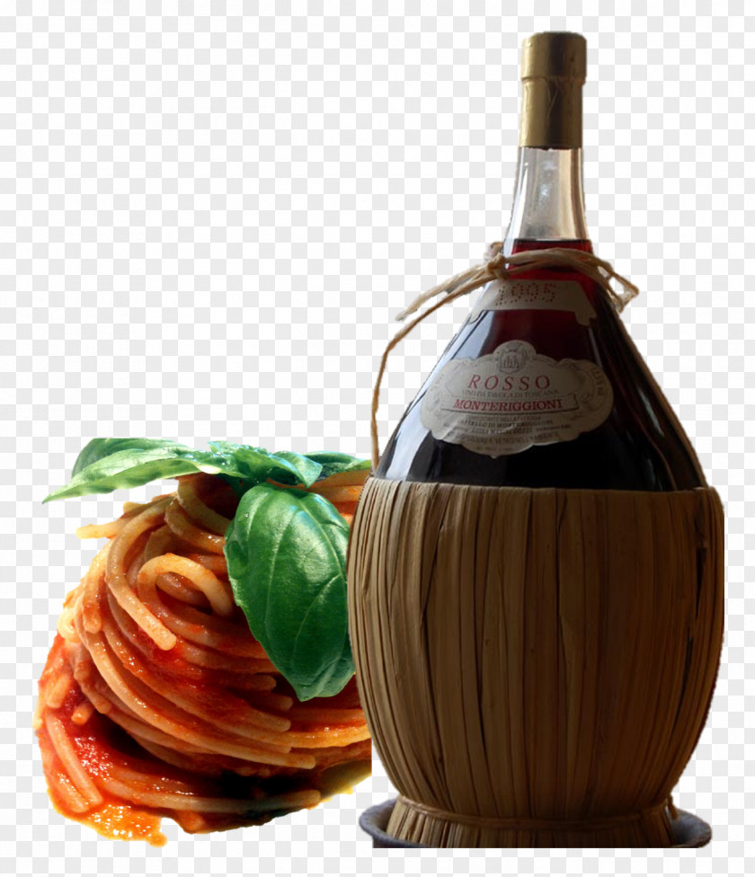 Spaghetti Wine Pasta Italian Cuisine Food PNG