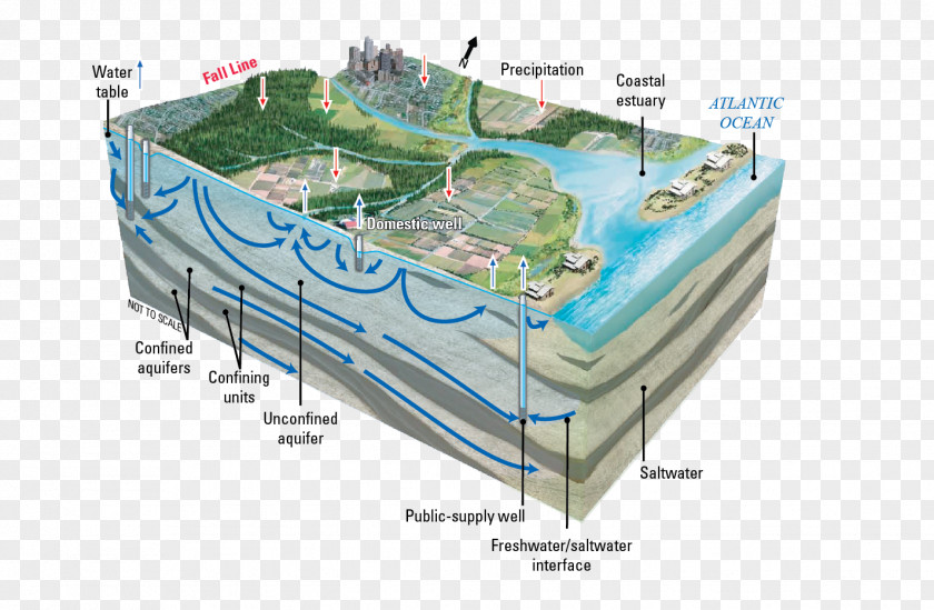 Atlantic Coastal Plain East Coast Of The United States Gulf Groundwater Flow Aquifer PNG