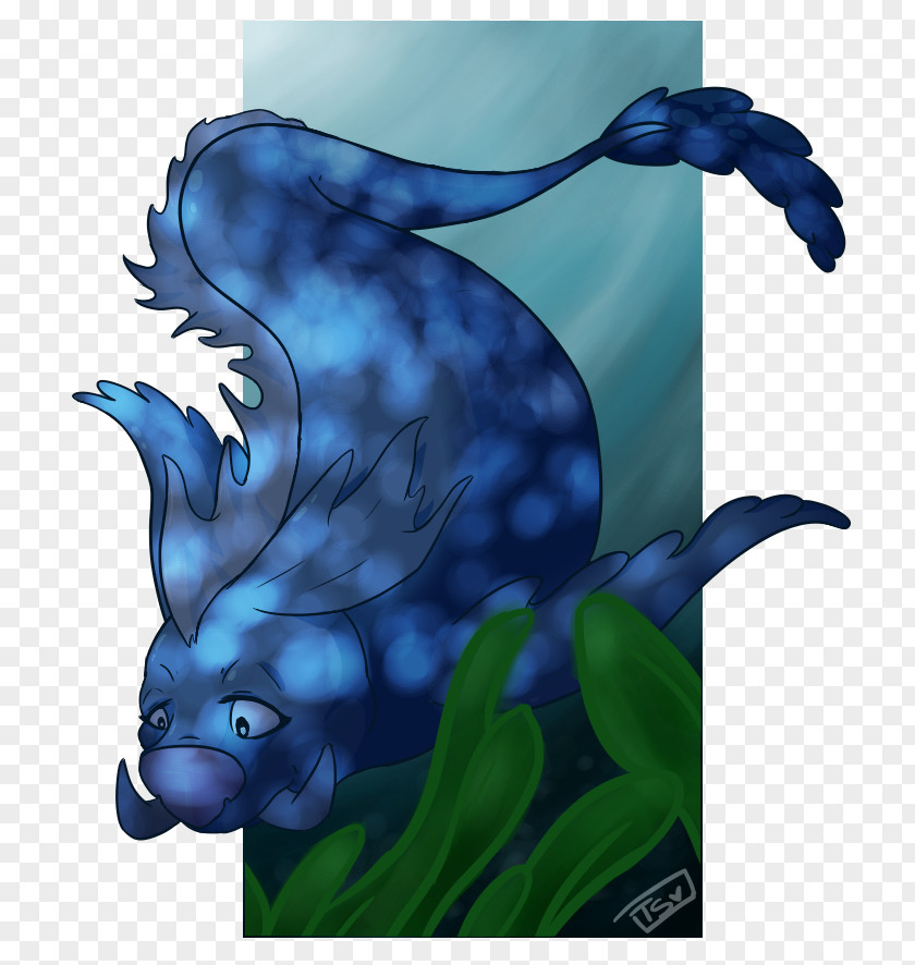 Dragon Marine Mammal Biology Cobalt Blue PNG