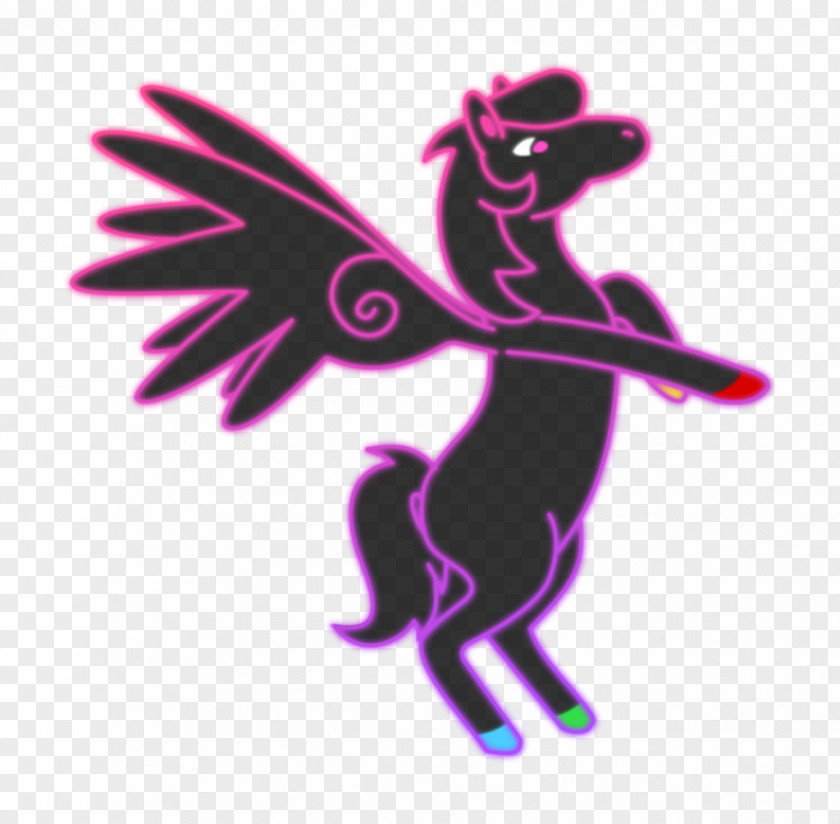Pegasus Neon Caballo Alado Unicorn PNG