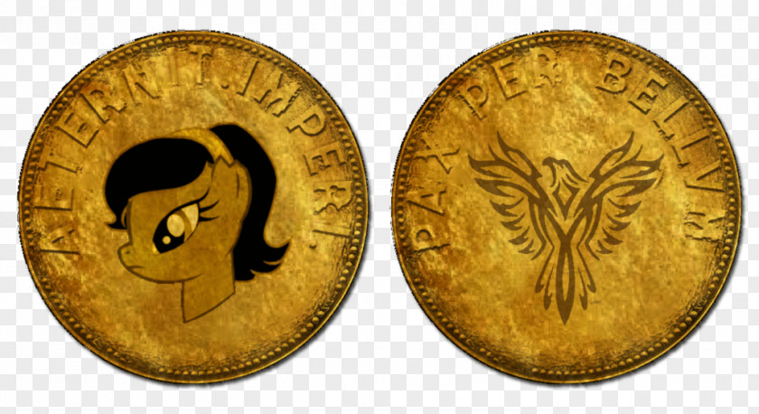 Coin Phoenix's Song Gold Post Cards PNG