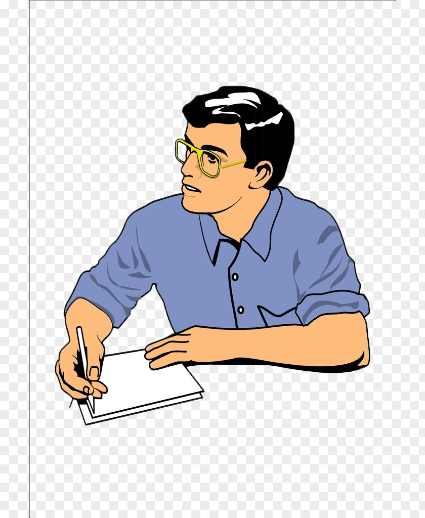 Men's Suits Pick Up A Pen And Write Suit Cartoon Illustration PNG