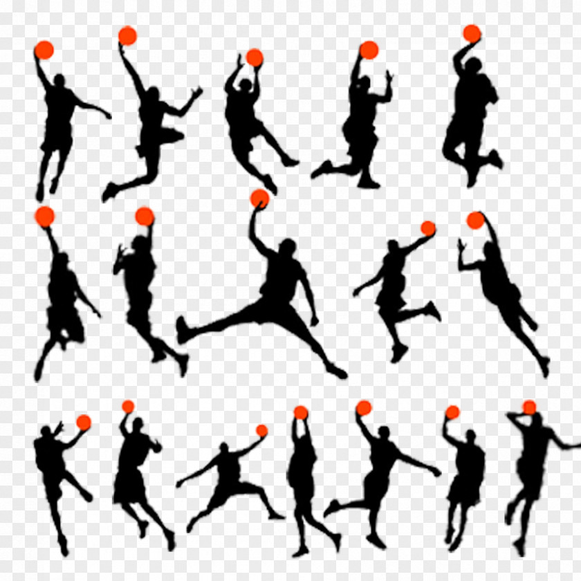 Players Silhouette Basketball Football Player PNG