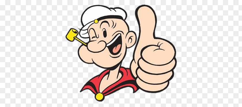 Popeye Thumb Up PNG Up, illustration clipart PNG