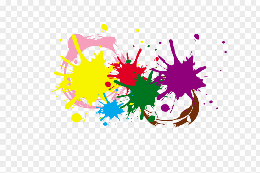 5 Kinds Of Color Paint Splashes Desktop Wallpaper Clip Art PNG