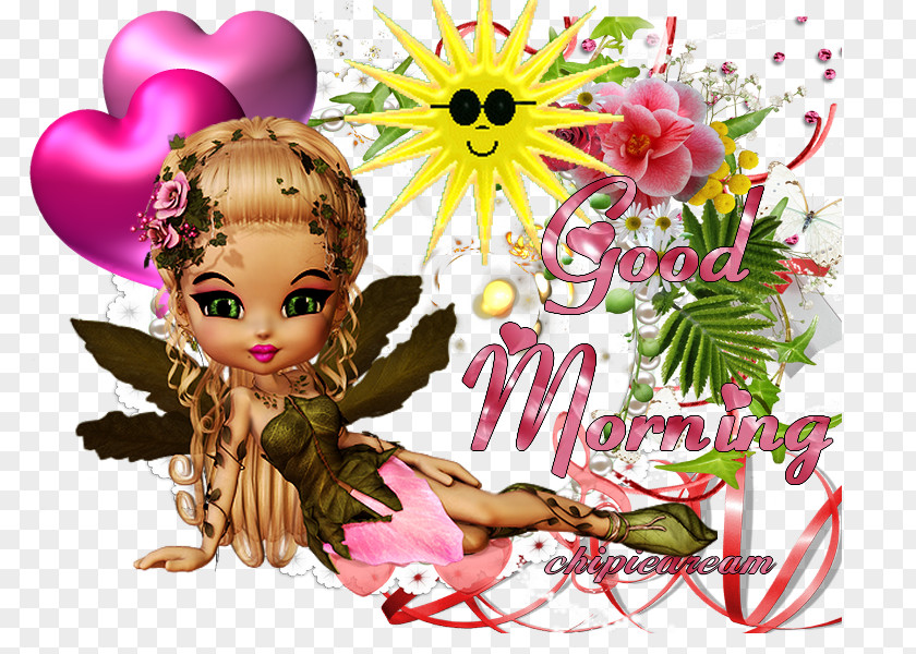 Good Morning Flower Art PNG