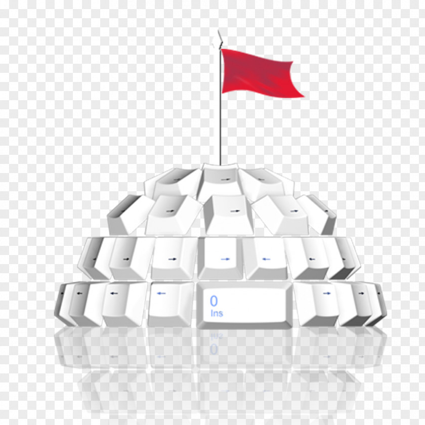 Red Free Keyboard Pull Creative Perspective Brand Pattern PNG