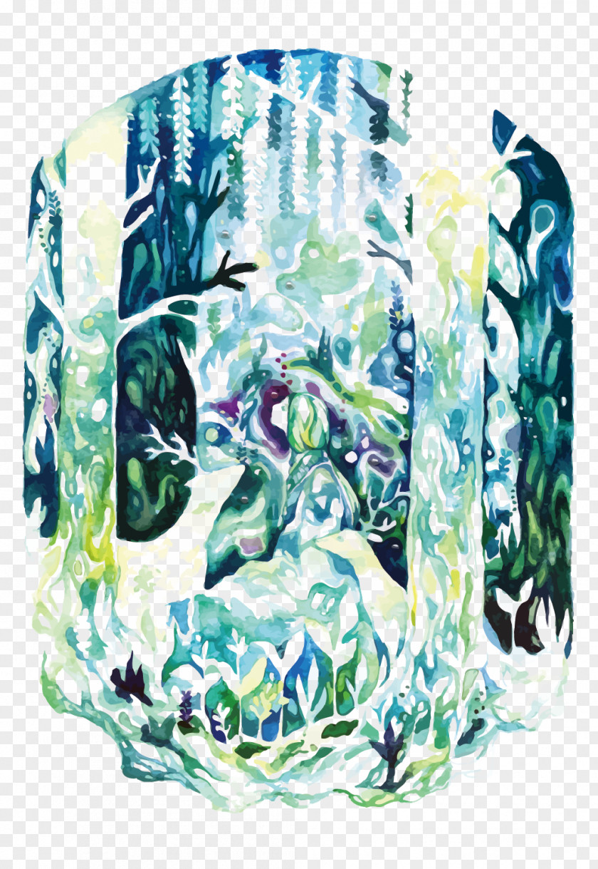 Vector Watercolor Forest Drawing Painting DeviantArt Illustration PNG