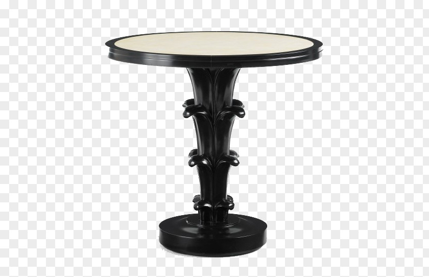 Black Round Coffee Table Nightstand Furniture PNG