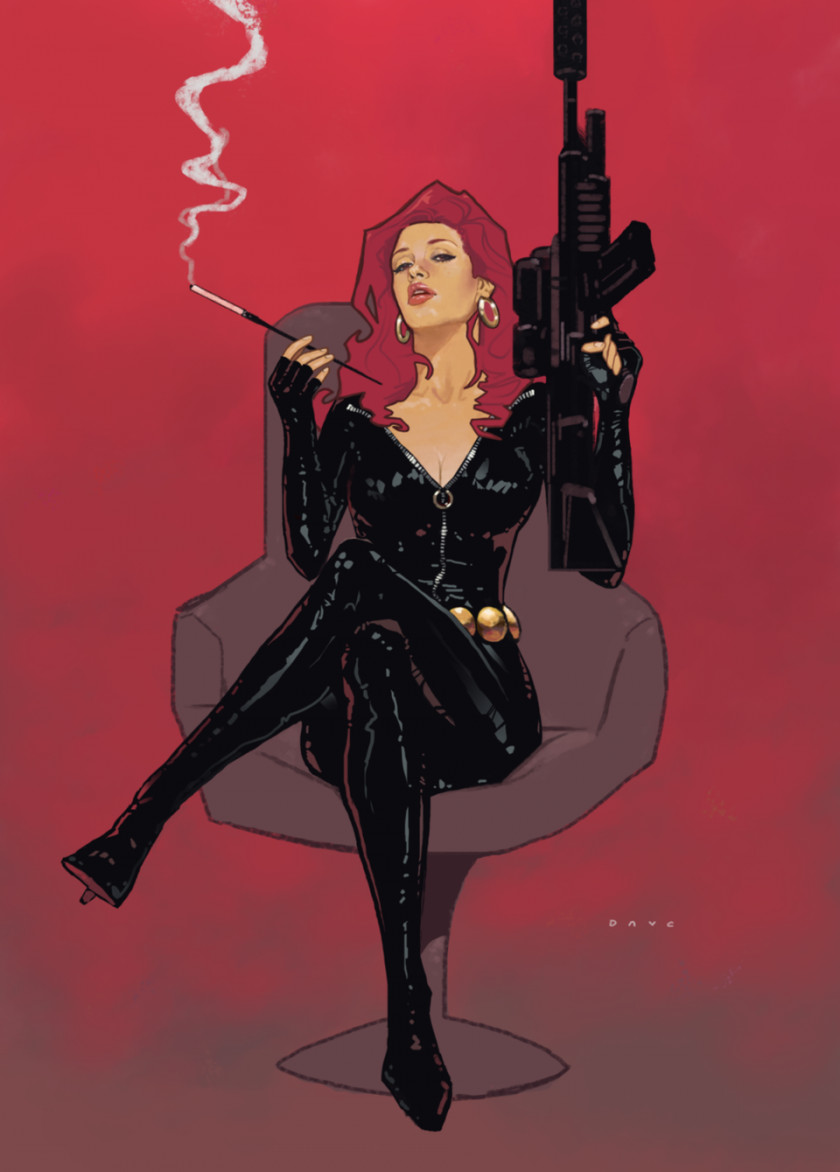 Black Widow Catwoman Red Sonja Art Drawing PNG