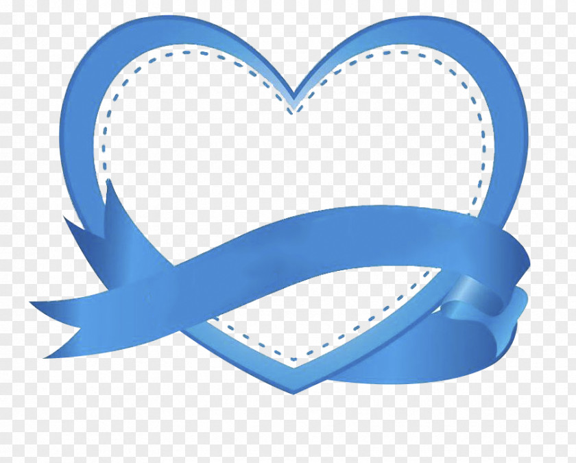 Blue Love Ribbon Euclidean Vector Logo Illustration PNG