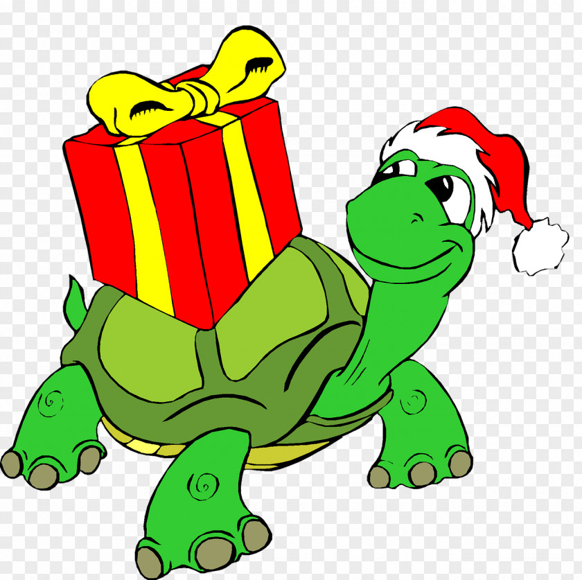 Turtle Santa Claus Christmas Ornament Clip Art PNG