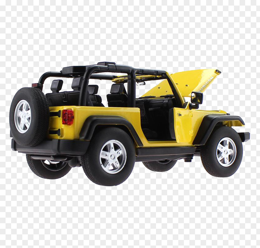 Yellow Wrangler Robin Hood Electric Toy Car Jeep PNG