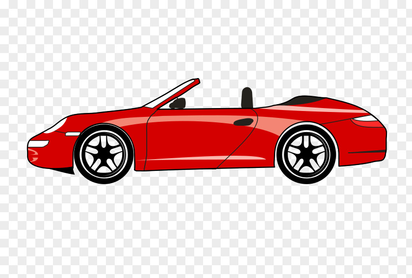 Red Sports Car Cartoon Chevrolet Corvette Porsche Ford Mustang PNG