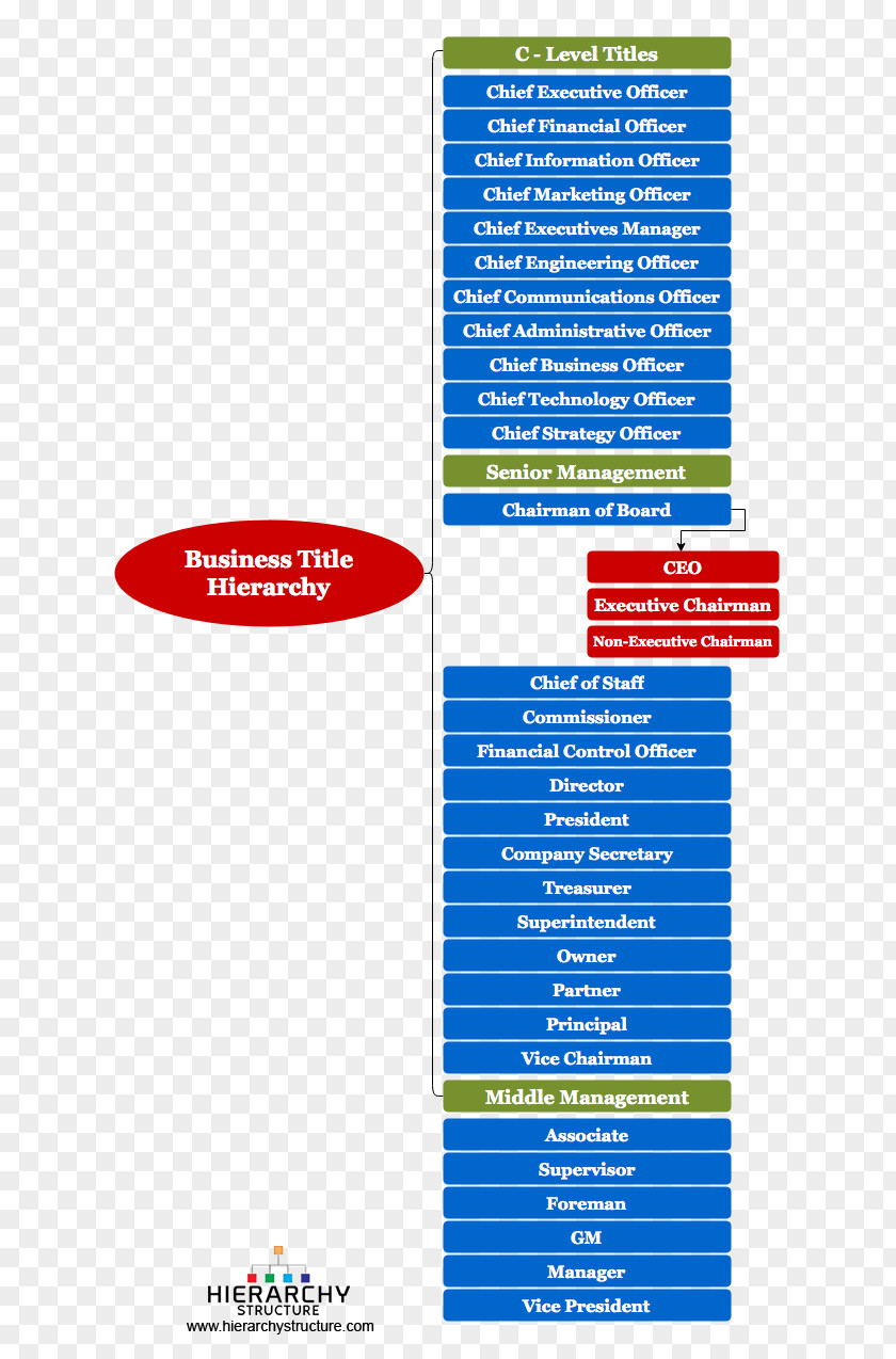 Business Corporate Title Hierarchical Organization Senior Management PNG