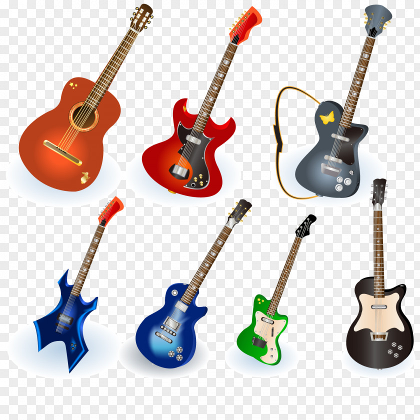 Vector Musical Instrument Guitar Drums PNG