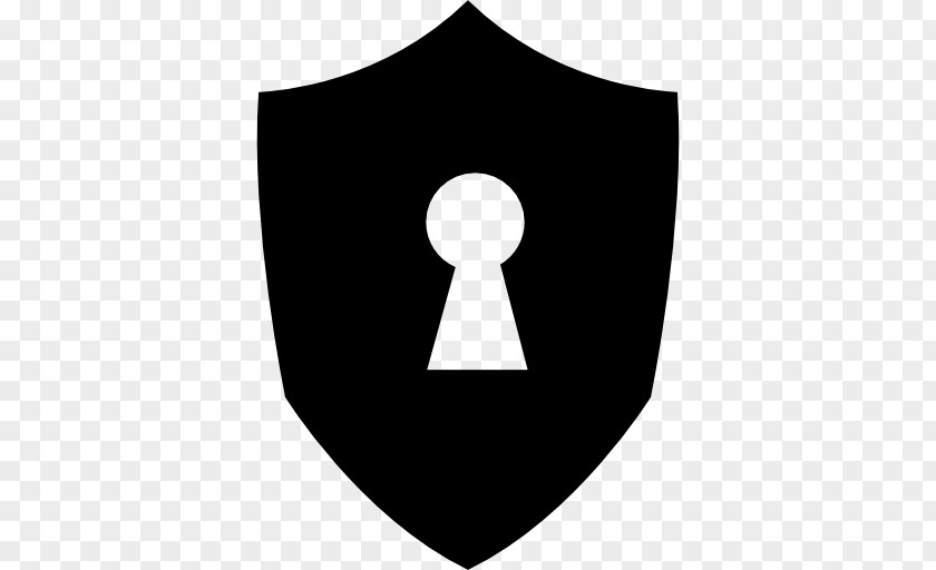 Black Shield Keyhole Logo Door PNG
