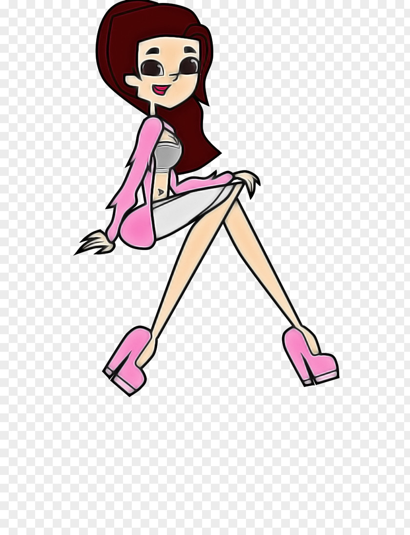 Fashion Illustration Style Cartoon Pink Leg Footwear PNG