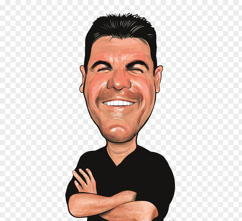 Oil Painting Q Version Of Foreigners Simon Cowell The X Factor Cartoon Caricature Drawing PNG