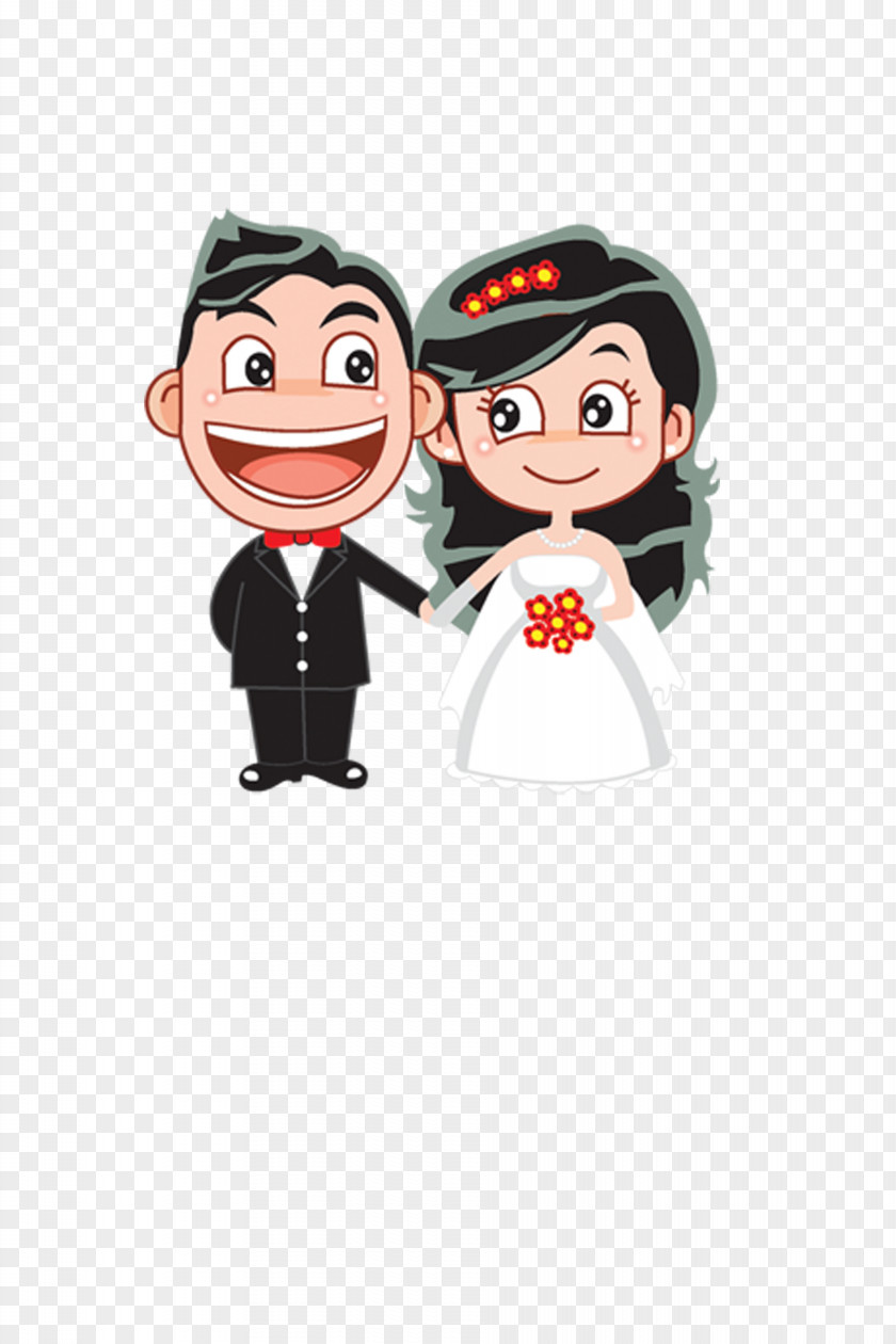 Cartoon Bride And Groom Wedding Marriage Bridegroom PNG