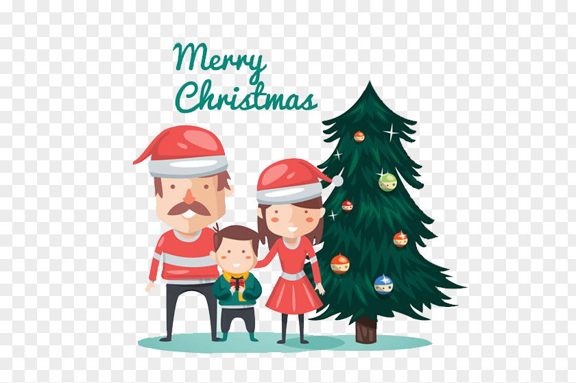 Christmas Trees And Family Tree Illustration PNG