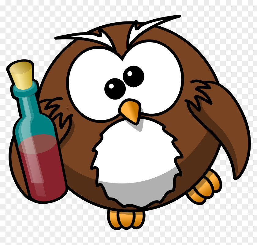 Funny Drunk Cartoons Owl Bird Cartoon Clip Art PNG